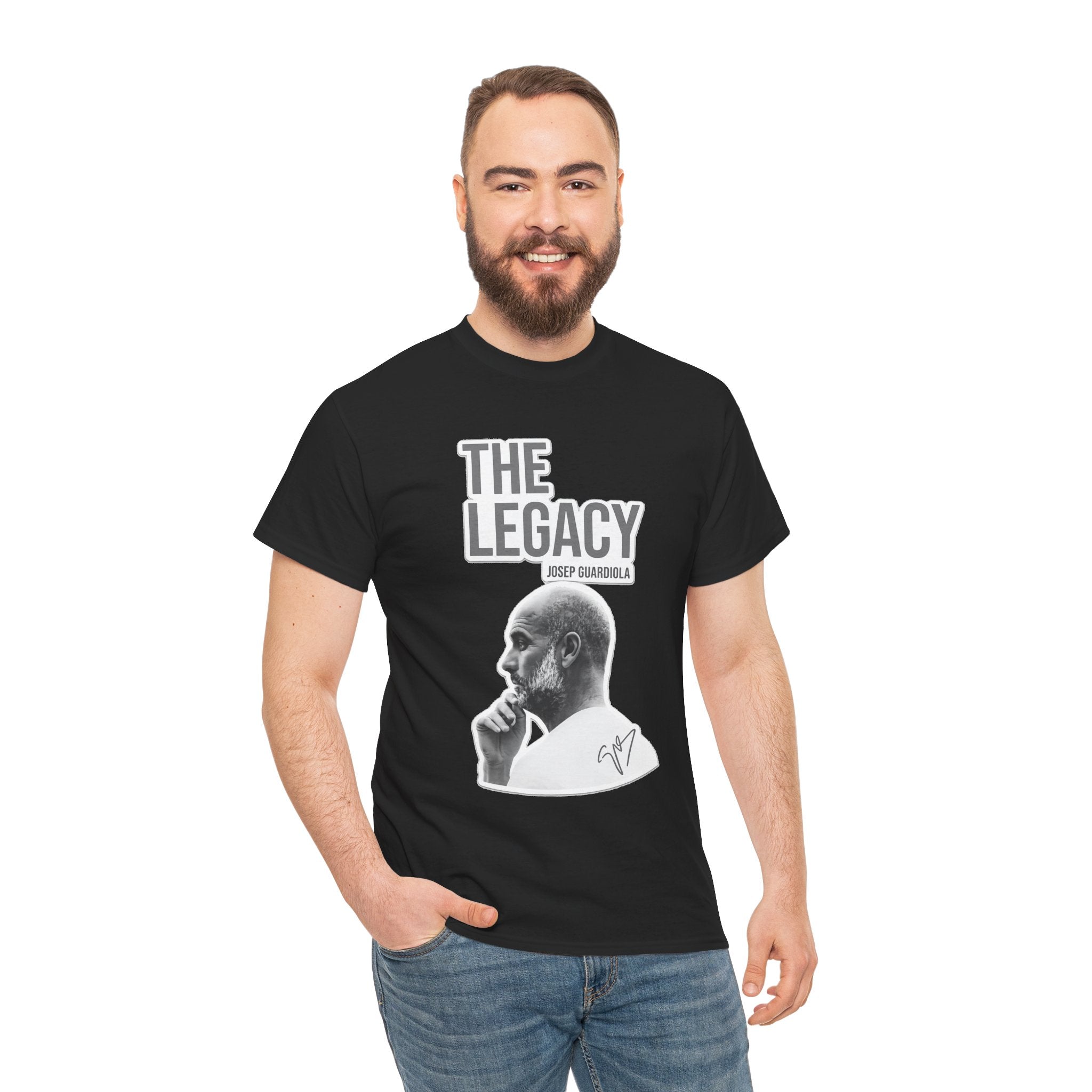 Pep Guardiola Manchester City The Legacy Tee — Inspirational Portrait Graphic T-Shirt