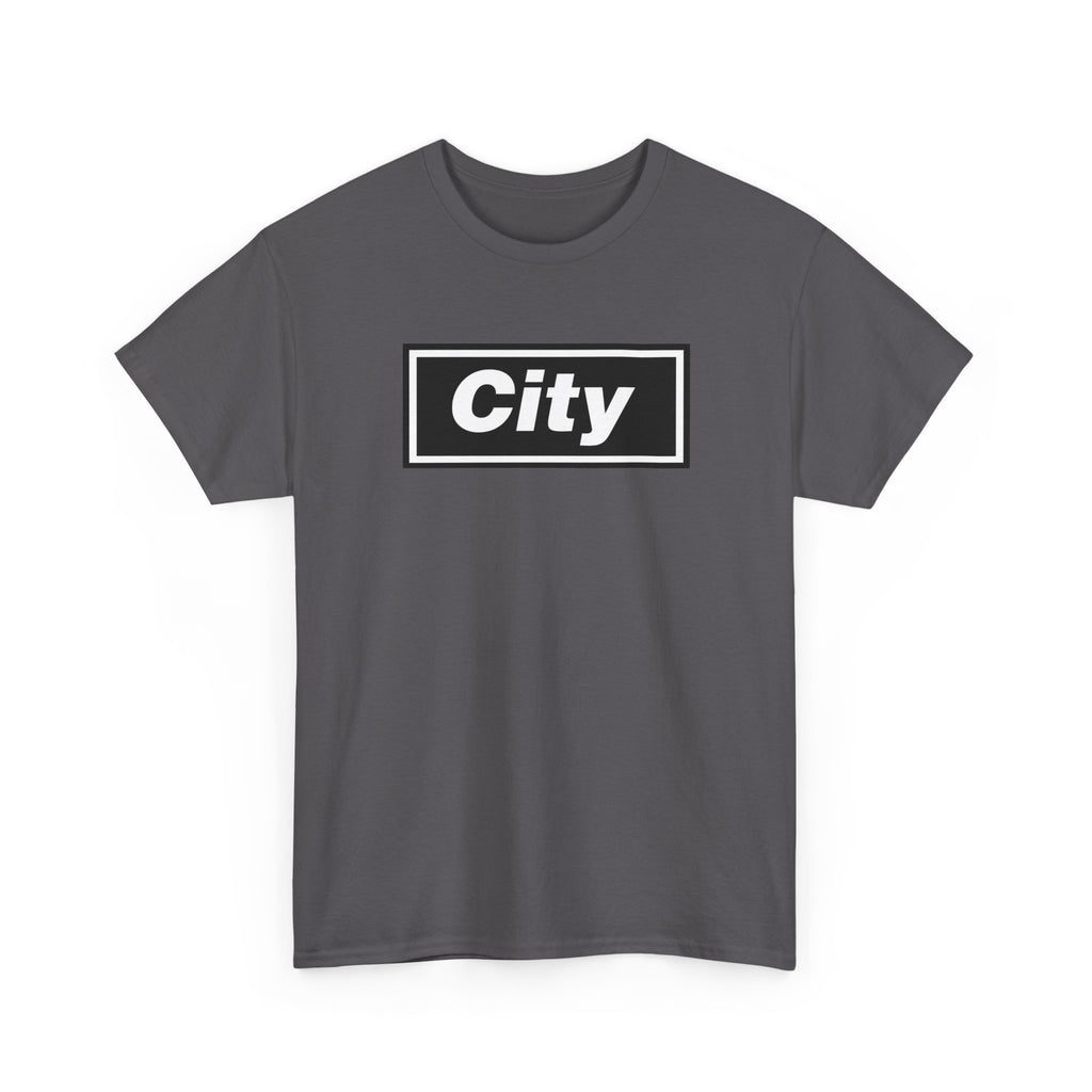 Man City Inspired Box Logo T‑Shirt — Minimal Urban Graphic Tee