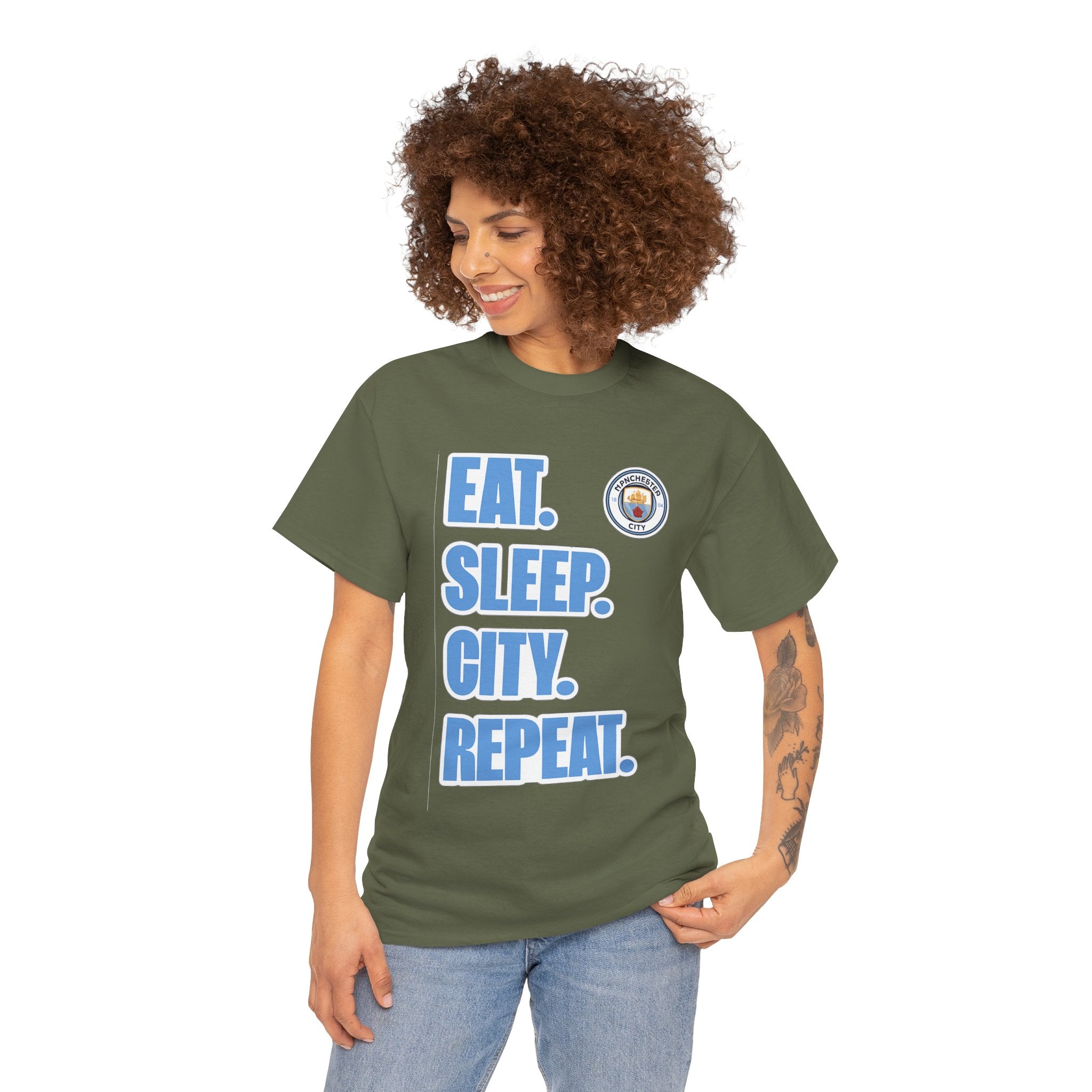 Eat. Sleep. City. Repeat. T‑Shirt — Manchester City Fan Tee