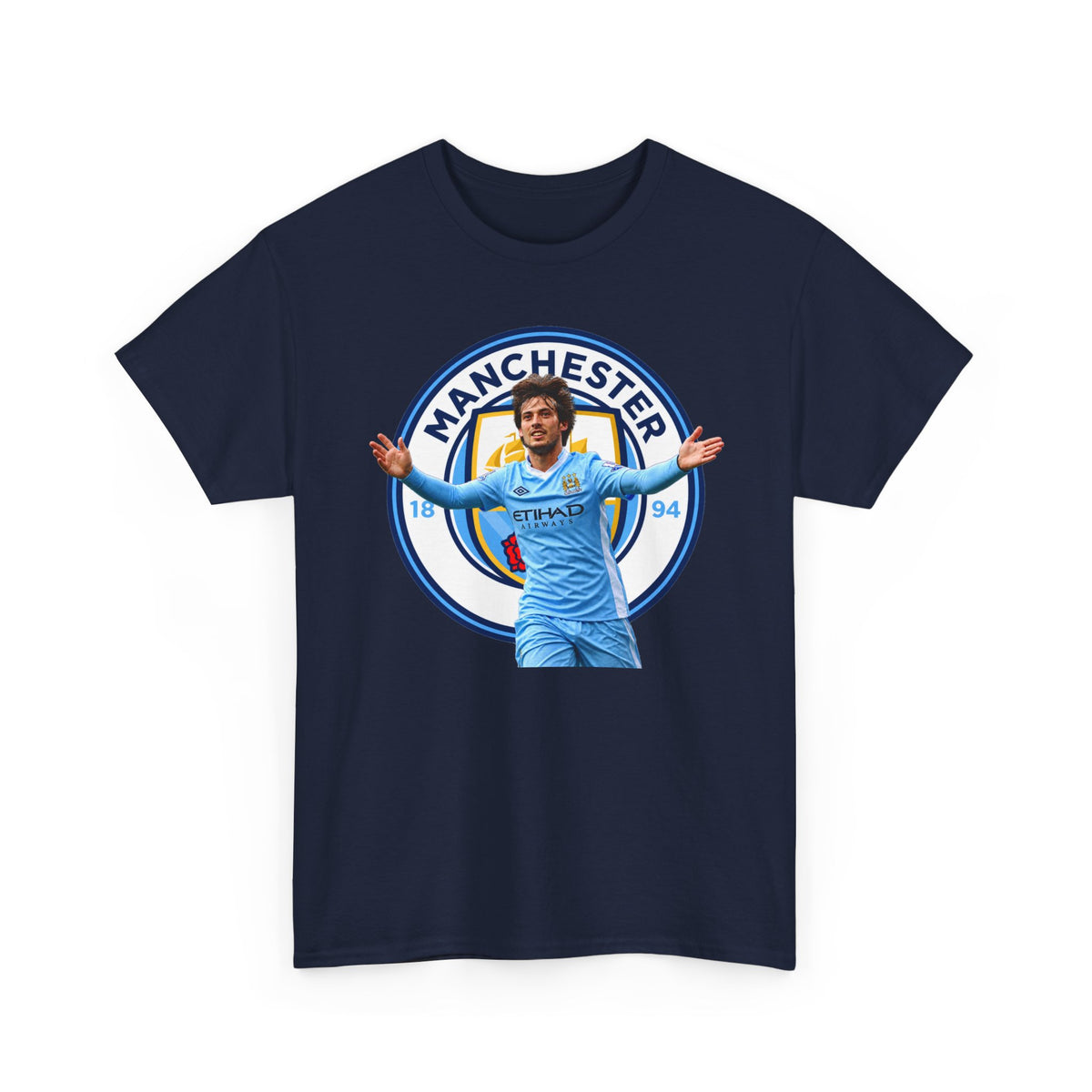 David Silva Manchester Legend Football Tee — Player Celebration Design
