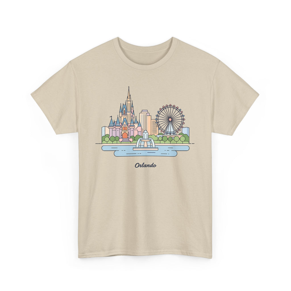 Orlando Skyline T-Shirt — Cute Cityscape Graphic Tee with 'Orlando' Text