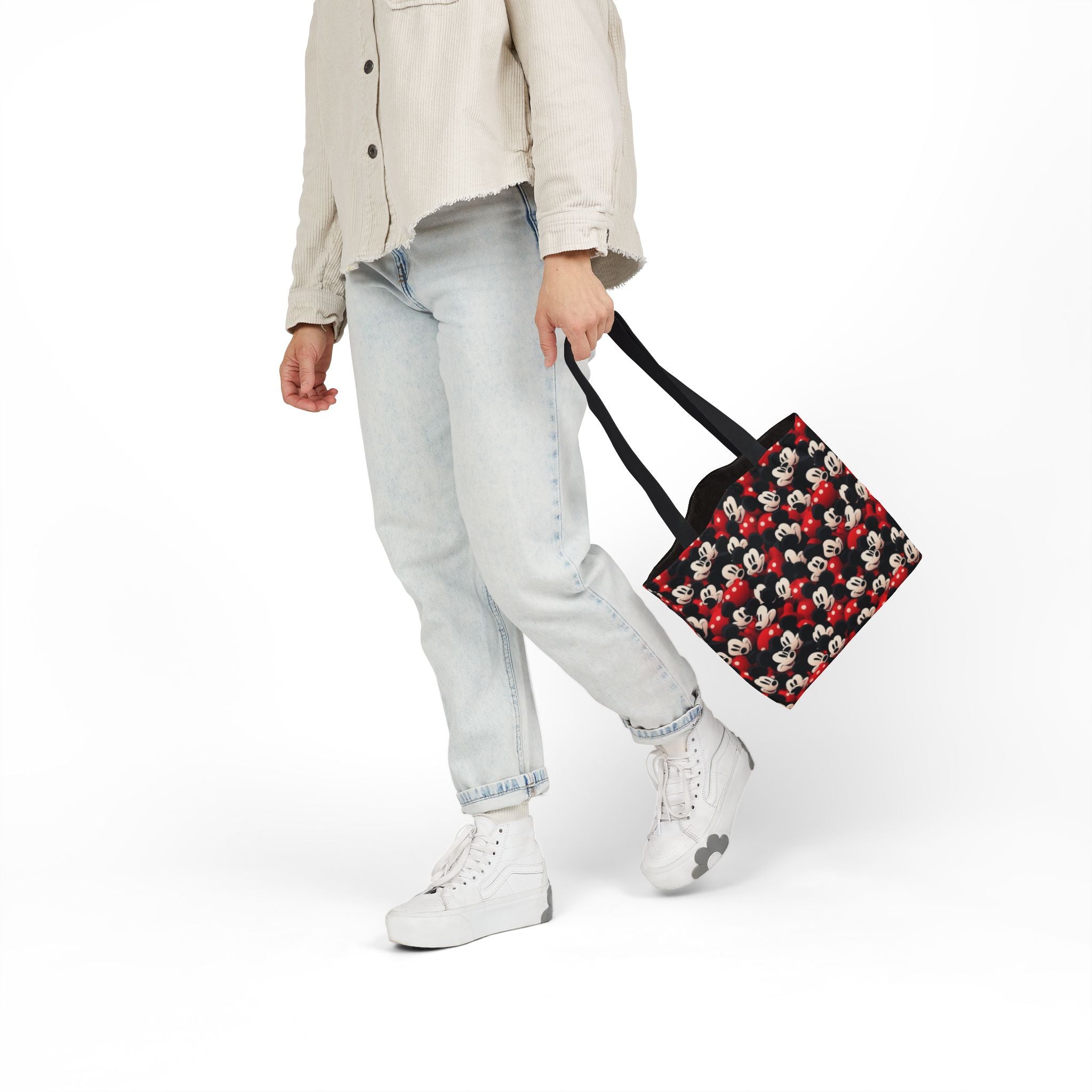 Mickey Mouse Canvas Tote — Retro Cartoon Character Allover Print