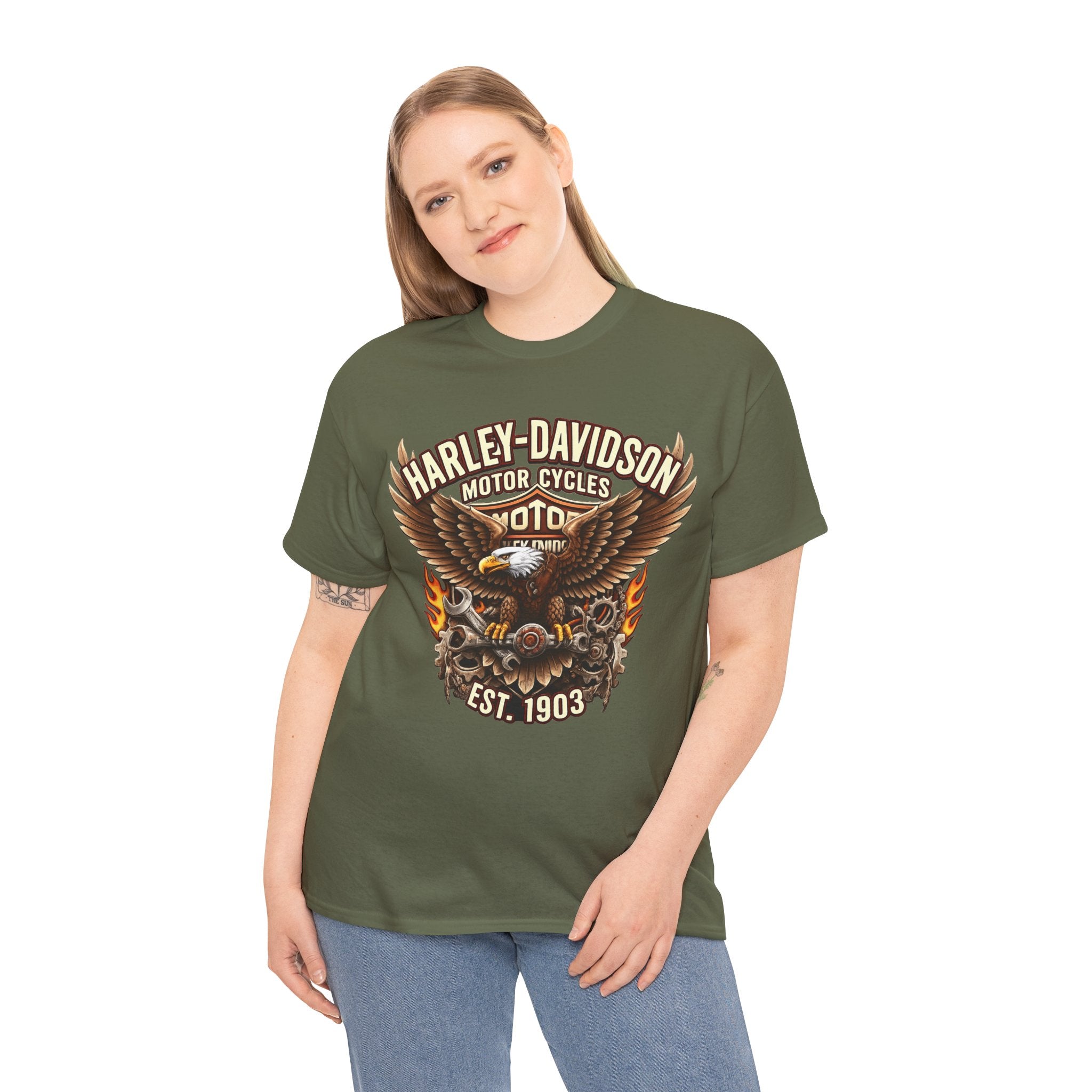 Harley-Davidson Eagle Flame Tee — Retro Motorcycle Graphic T-Shirt