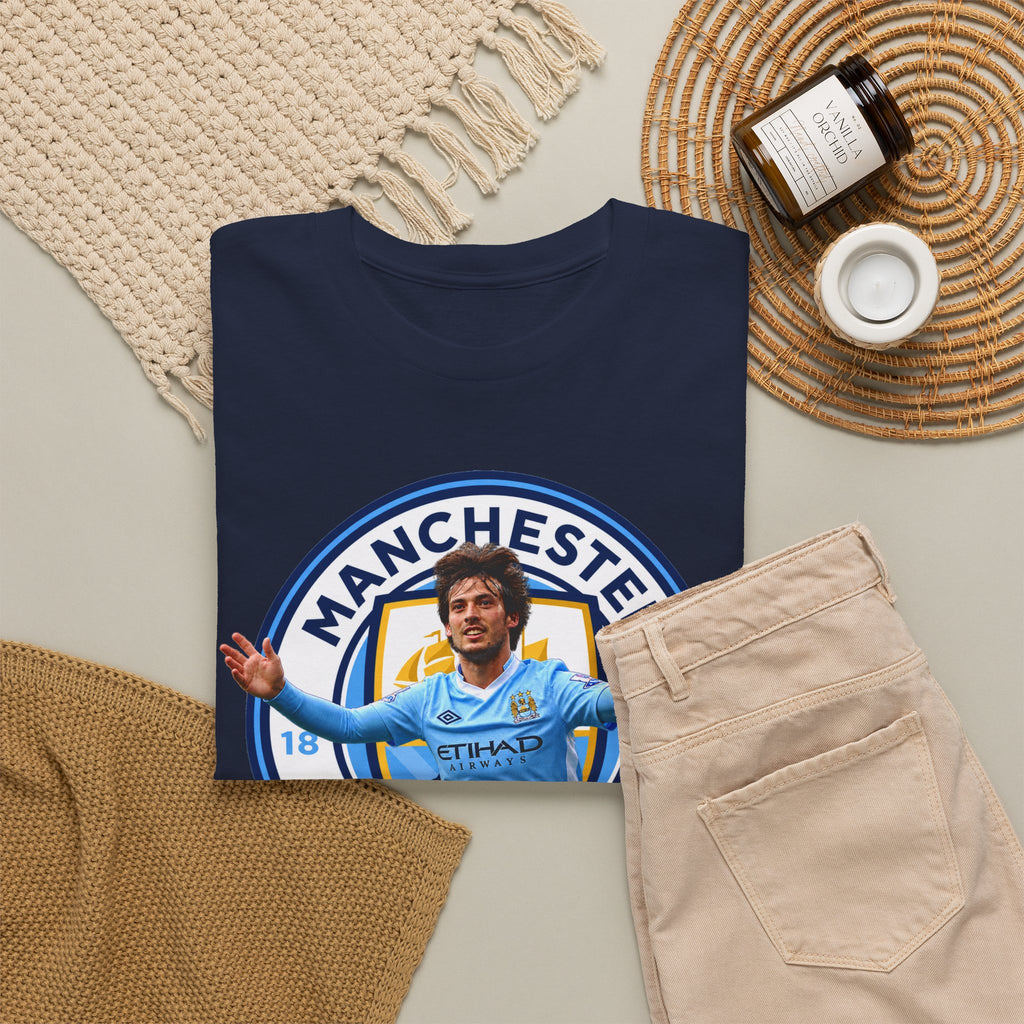 David Silva Manchester Legend Football Tee — Player Celebration Design