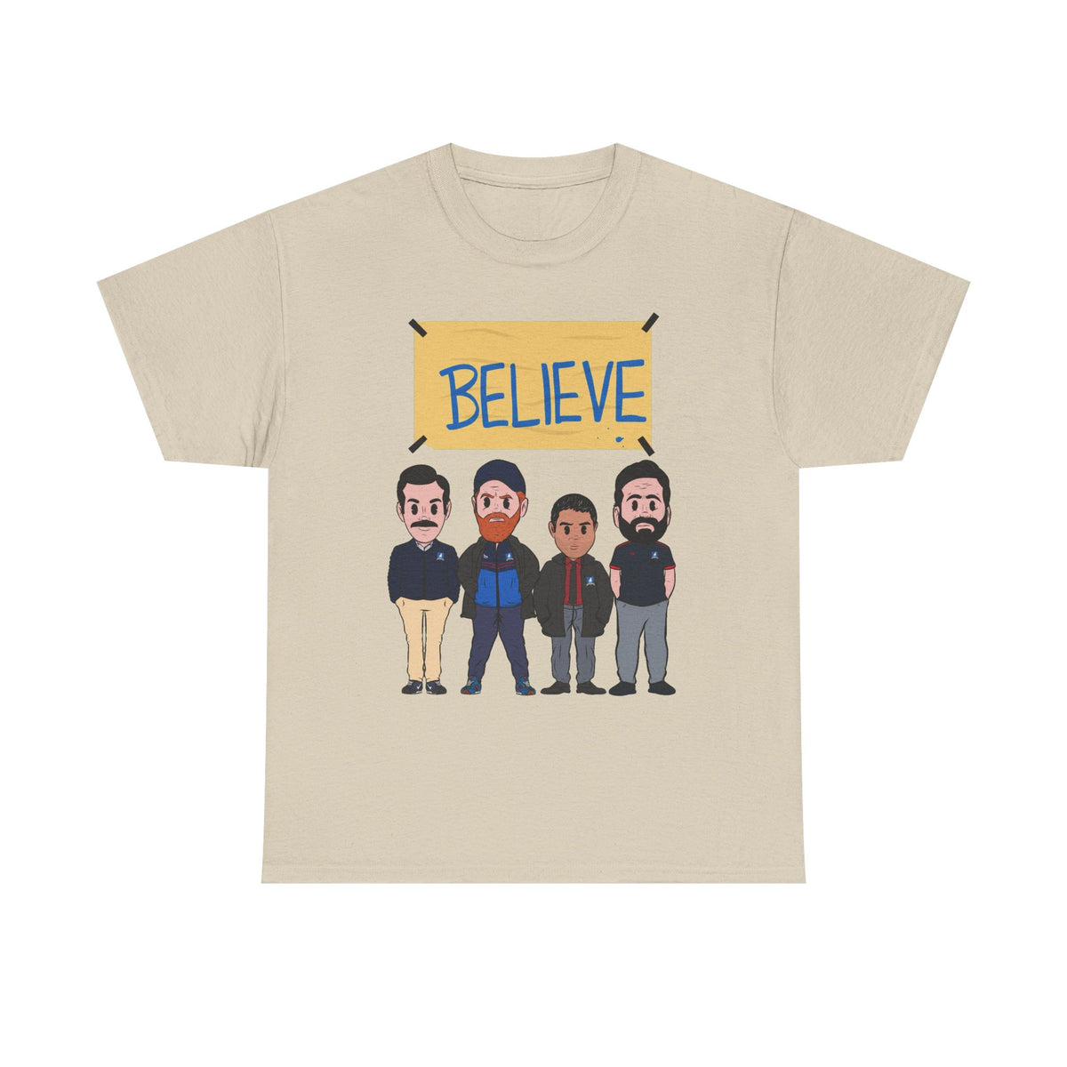 Ted Lasso Inspired Believe Cartoon Band Cotton T-Shirt