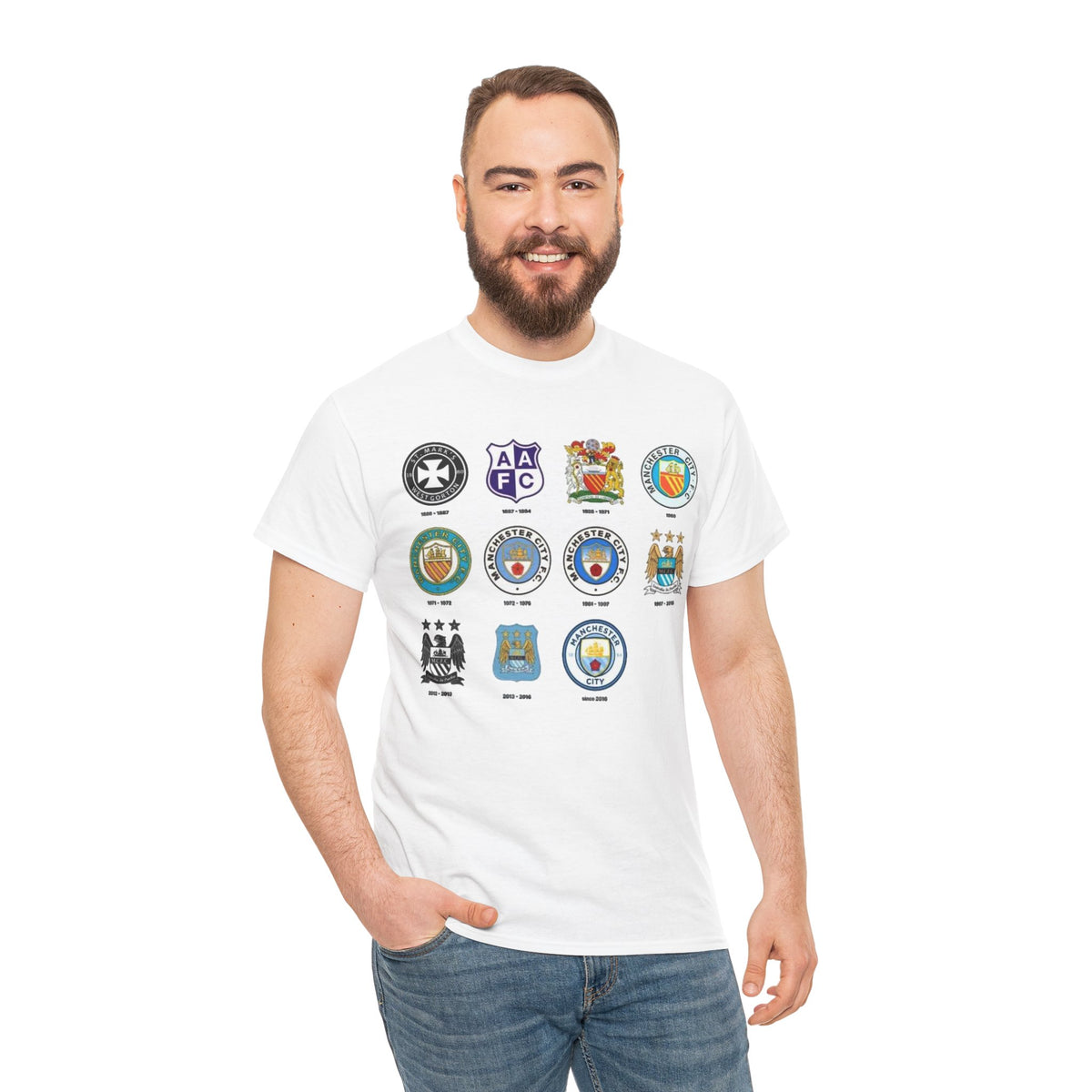 Manchester City Football Club Crest Inspired Tee — Classic Soccer Logos Graphic T‑Shirt
