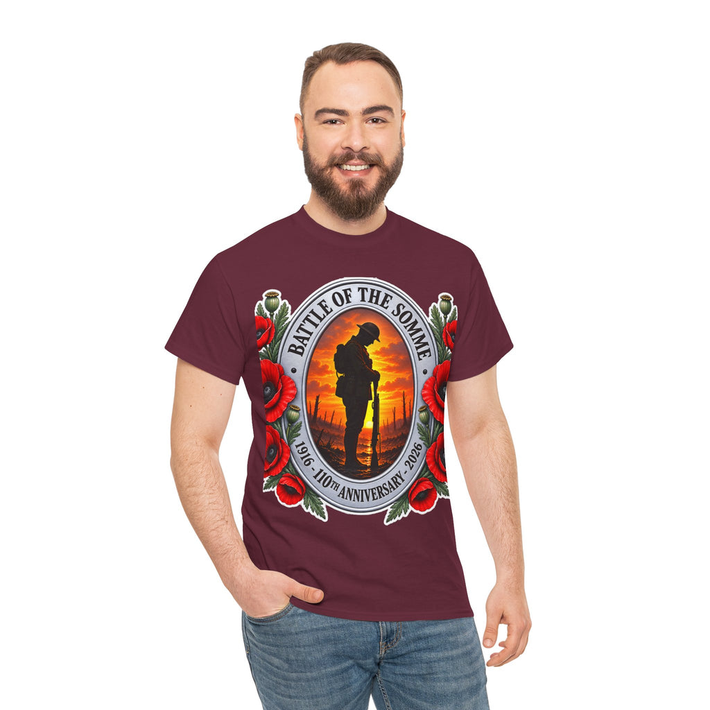 Battle of the Somme Memorial Cotton T-Shirt — 100th Anniversary Poppy Tribute