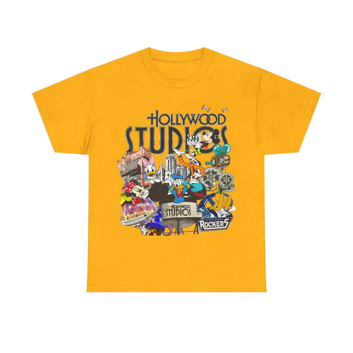 Hollywood Studios Collage T-Shirt — Vintage Theme Park Character Tee