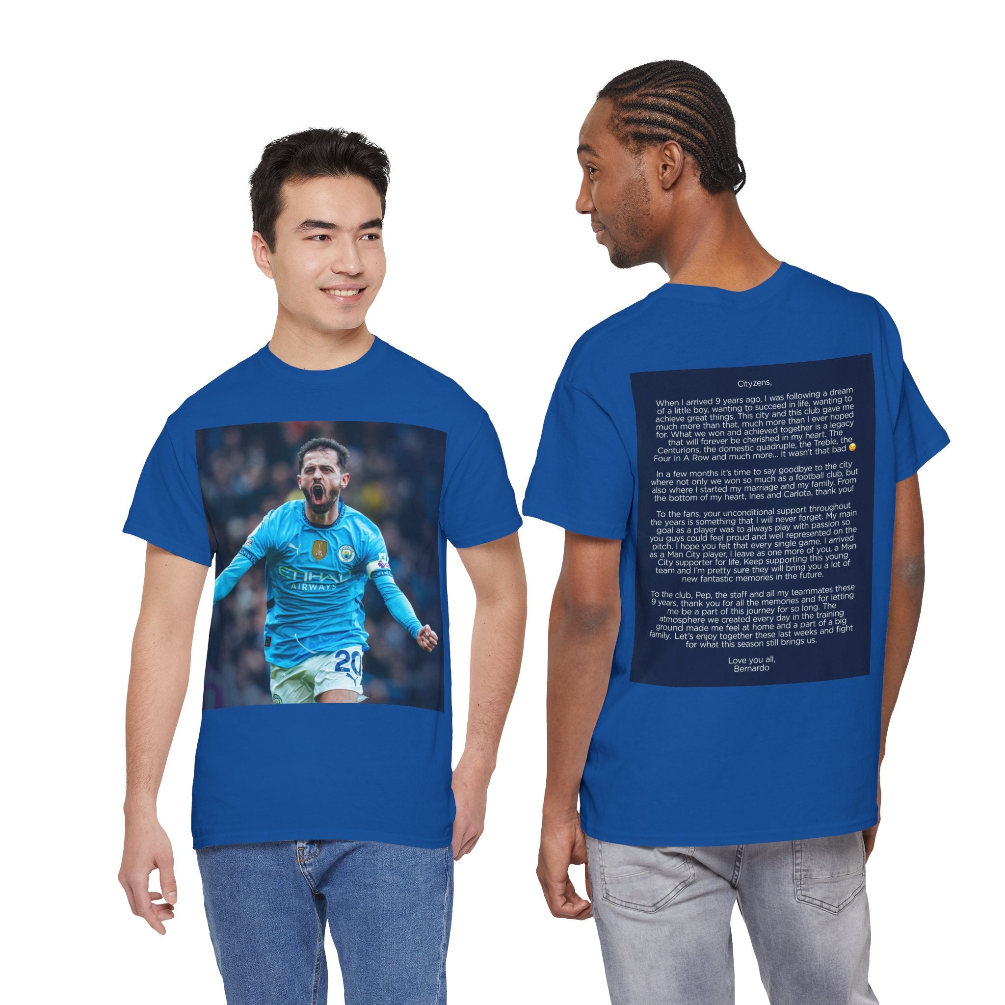 Bernardo Silva Tribute Tee – Inspirational Letter & Celebrating Goal Moment