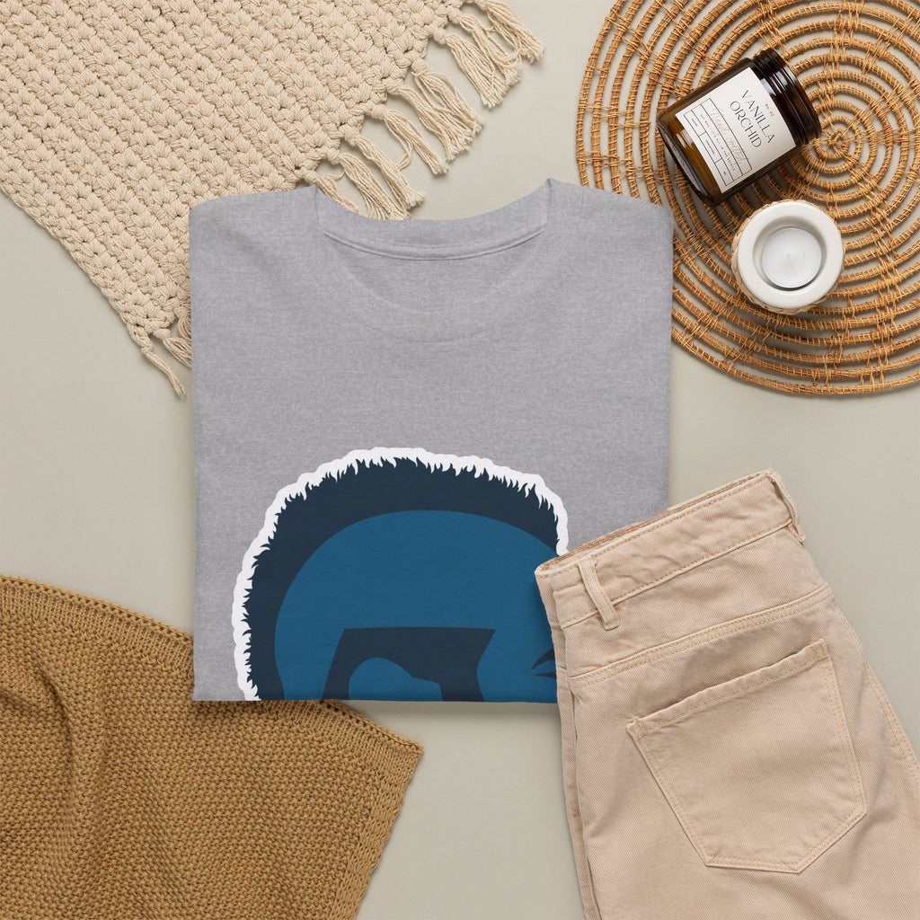 Mr T Profile Silhouette T‑Shirt – Blue Head & Gold Earring Graphic