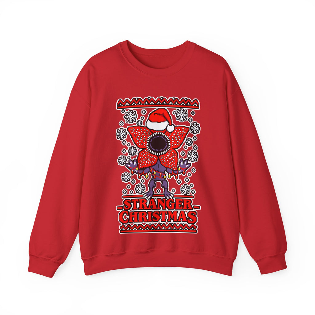 Stranger Christmas Crewneck Sweatshirt – Retro Demogorgon Holiday Sweater