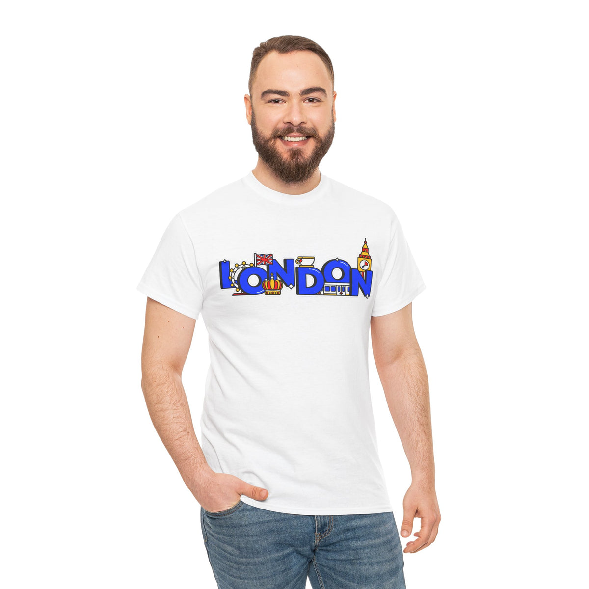 London Cityscape Tee — Illustrated London Landmarks Shirt