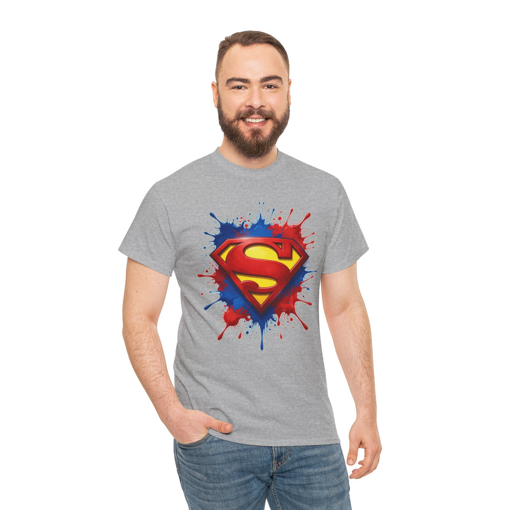 Superhero Emblem Paint-Splash T-Shirt