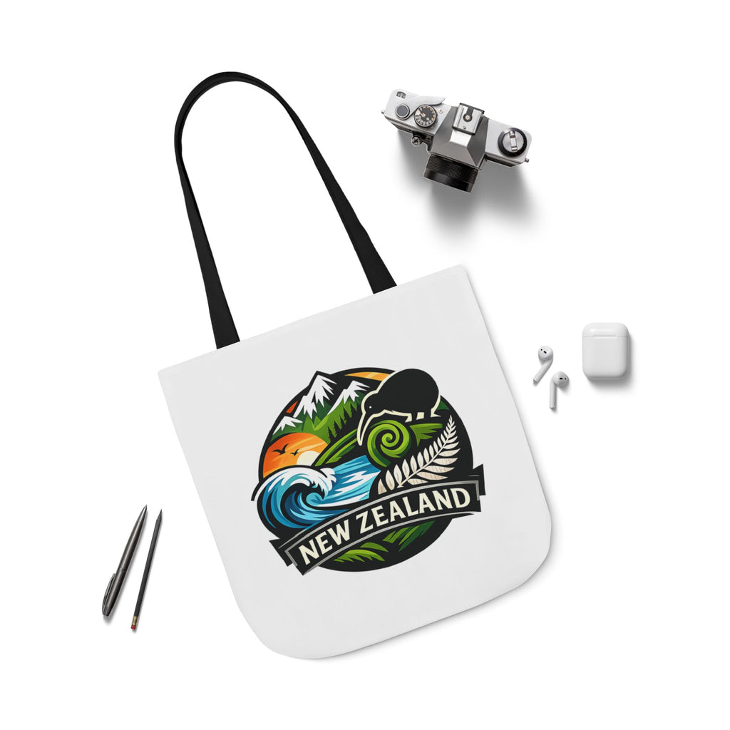 New Zealand Scenic Tote Bag — Kiwi, Mountains & Waves Canvas Tote