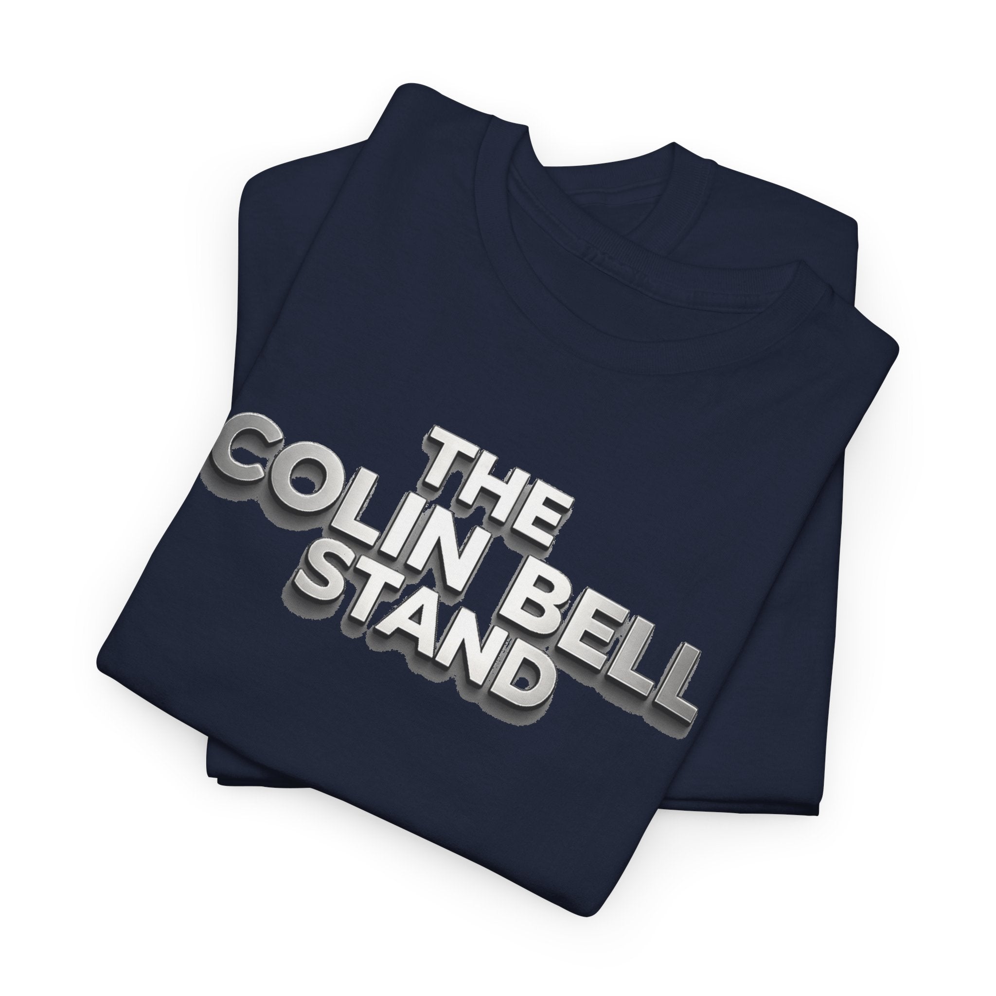 T-Shirt — “The Colin Bell Stand” Retro Chrome Text Tee