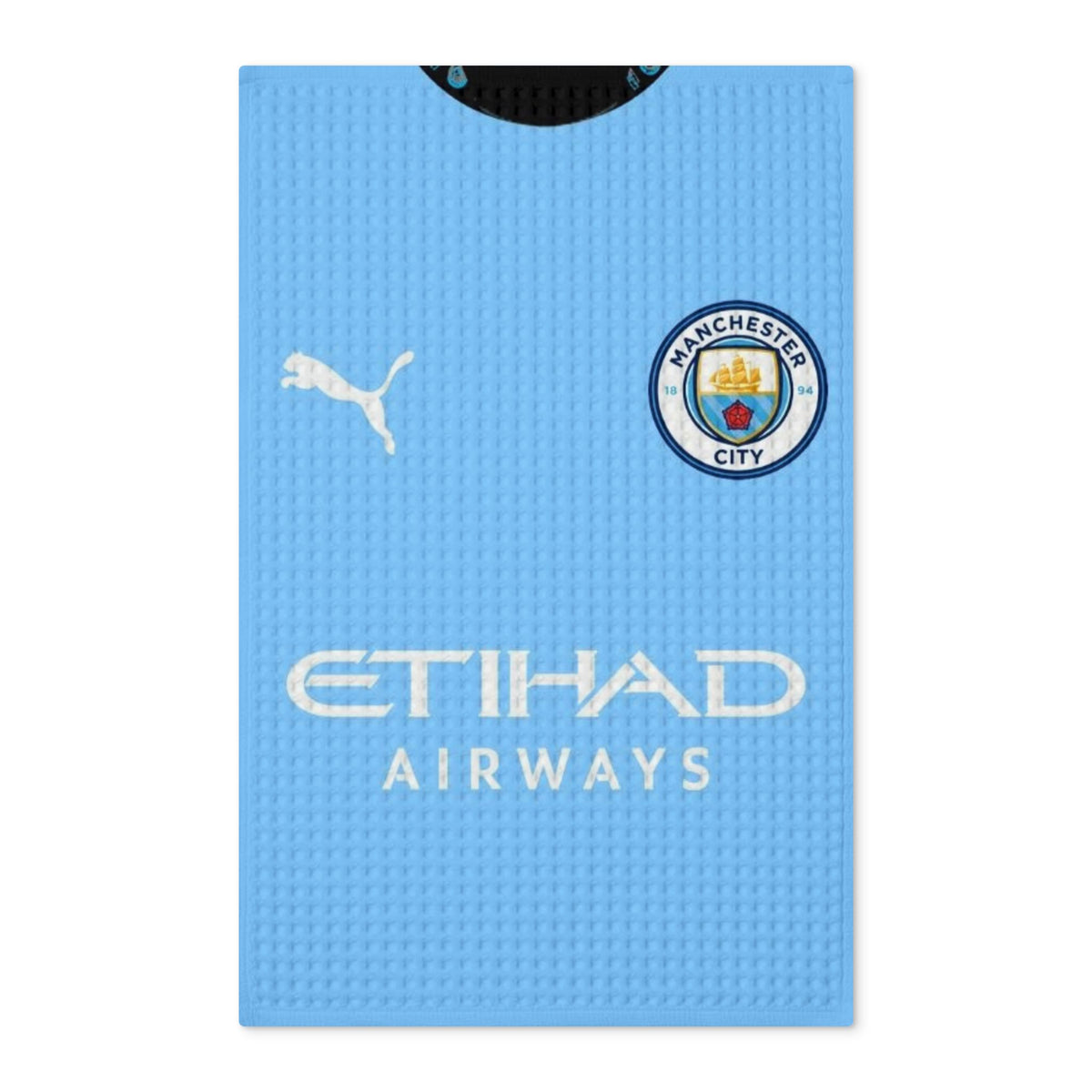 Manchester City Football Tea Towel — Etihad Airways Jersey Design