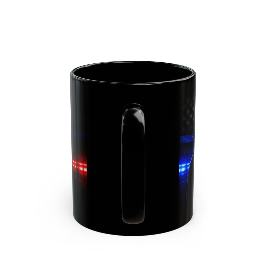 Police Trooper Mug — "Trooper Steve: Integrity in Action" Black Coffee Cup (11oz/15oz)