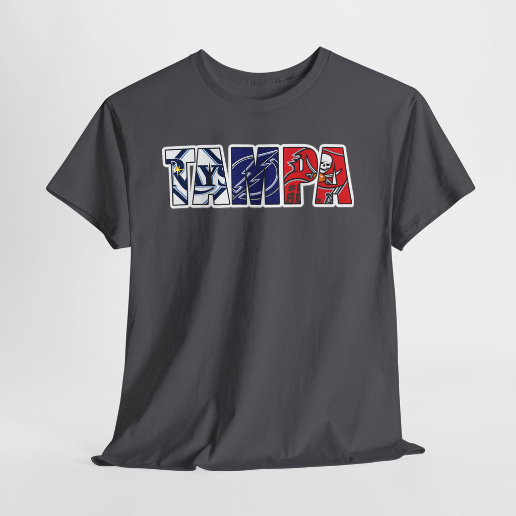 Tampa Block Letter Tee — Florida Flag Graphic T‑Shirt