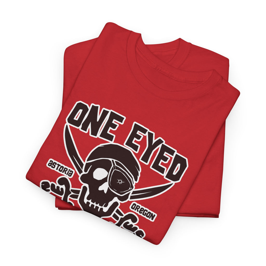 One Eyed Willie Pirate Skull Tee — Retro Nautical Adventure Graphic Shirt