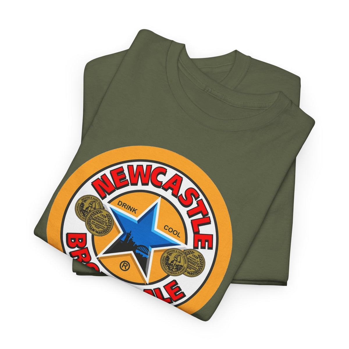 Newcastle Brown Ale Inspired Retro Logo Cotton T-Shirt