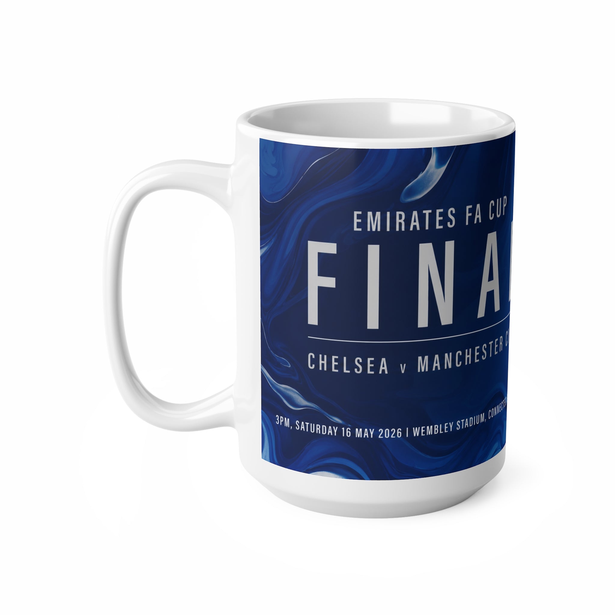 2026 FA Cup Final Programme Cover Inspired Ceramic Mug – Chelsea vs Manchester City 11oz/15oz