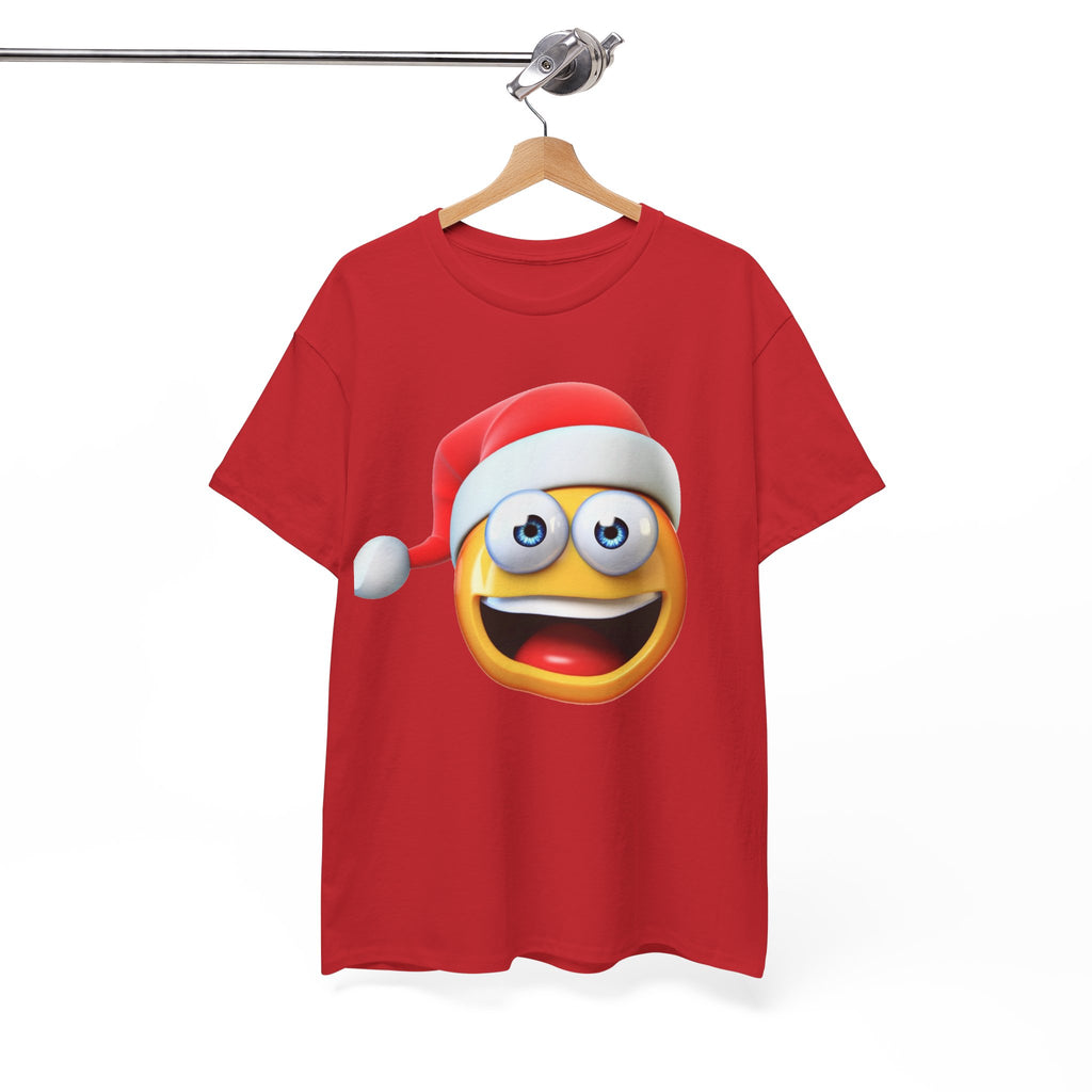 Christmas Emoji T-Shirt — Santa Hat Smiley Holiday Tee
