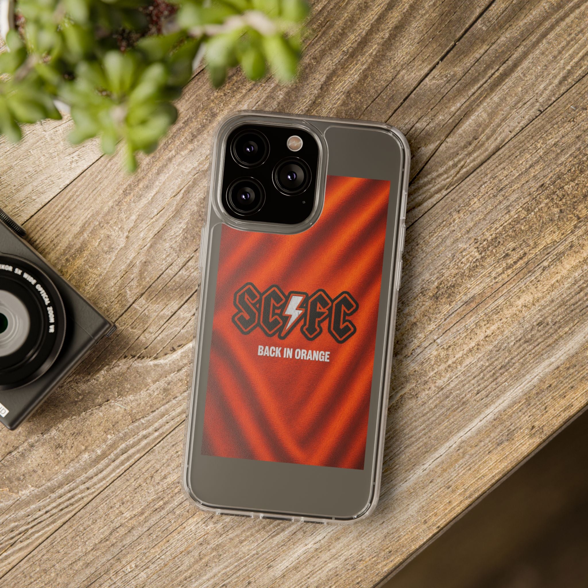 Salford CIty Inspired Phone Case — 'SCFC Back in Orange' Clear Protective Cover