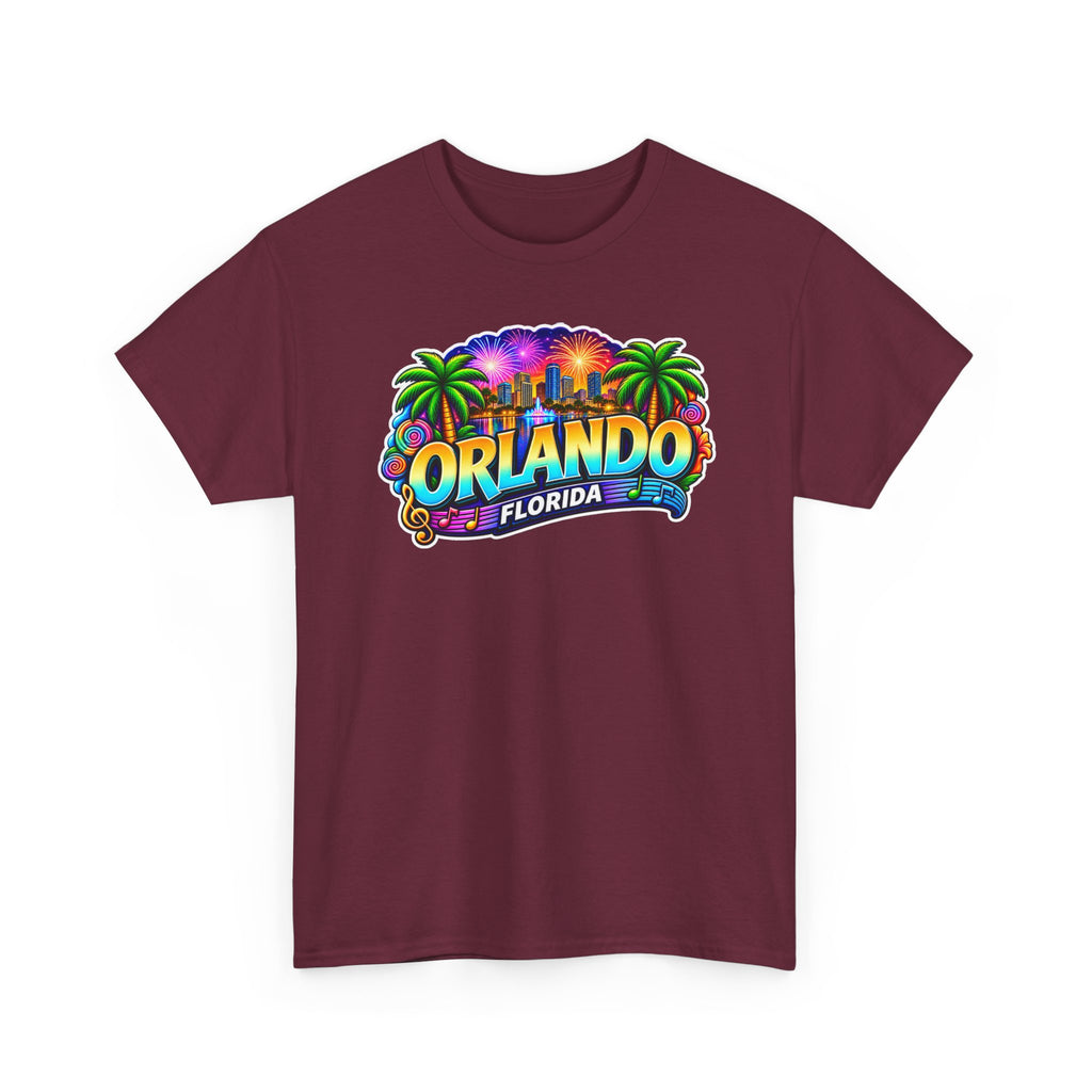 Orlando Florida Retro Sunset Palm Cotton T-Shirt