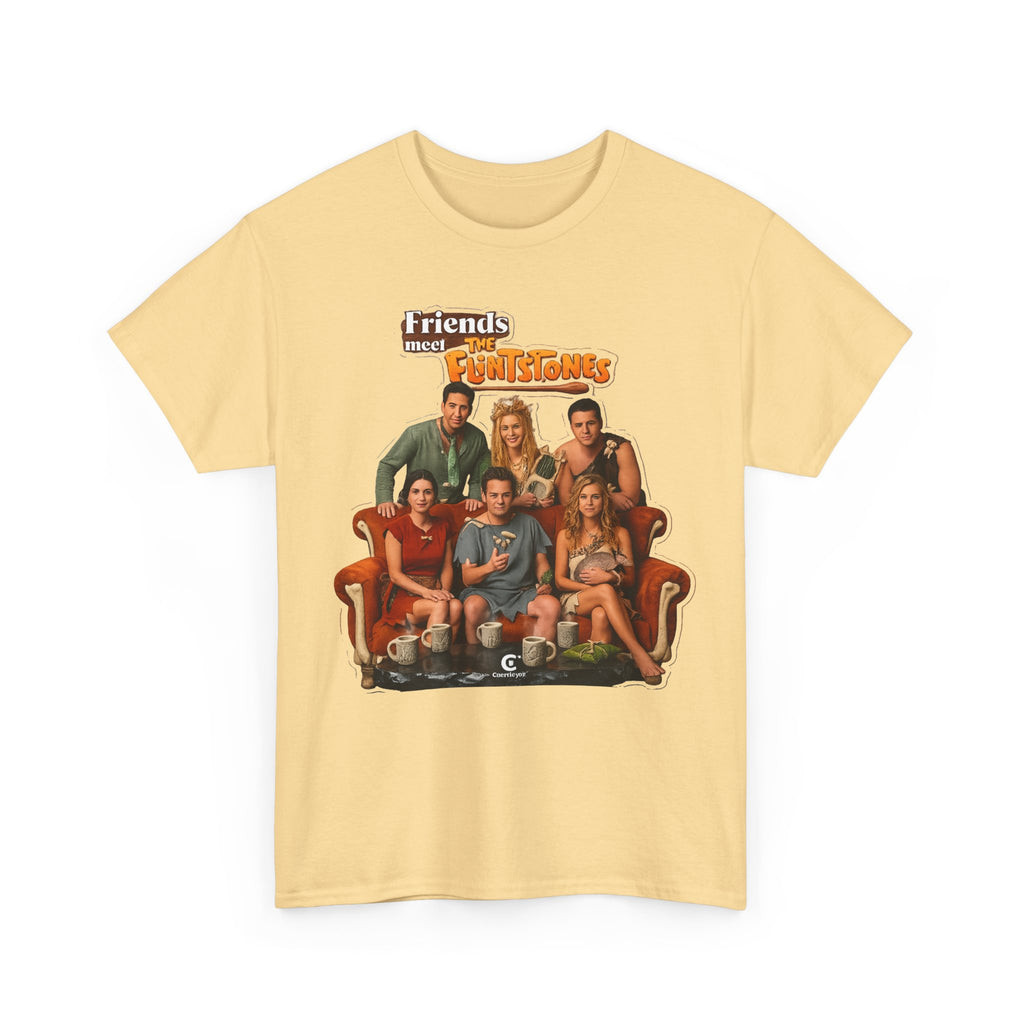 Friends meets the Flintstones TV Sitcom Cast Graphic Tee — 'Friends' Retro Couch Design
