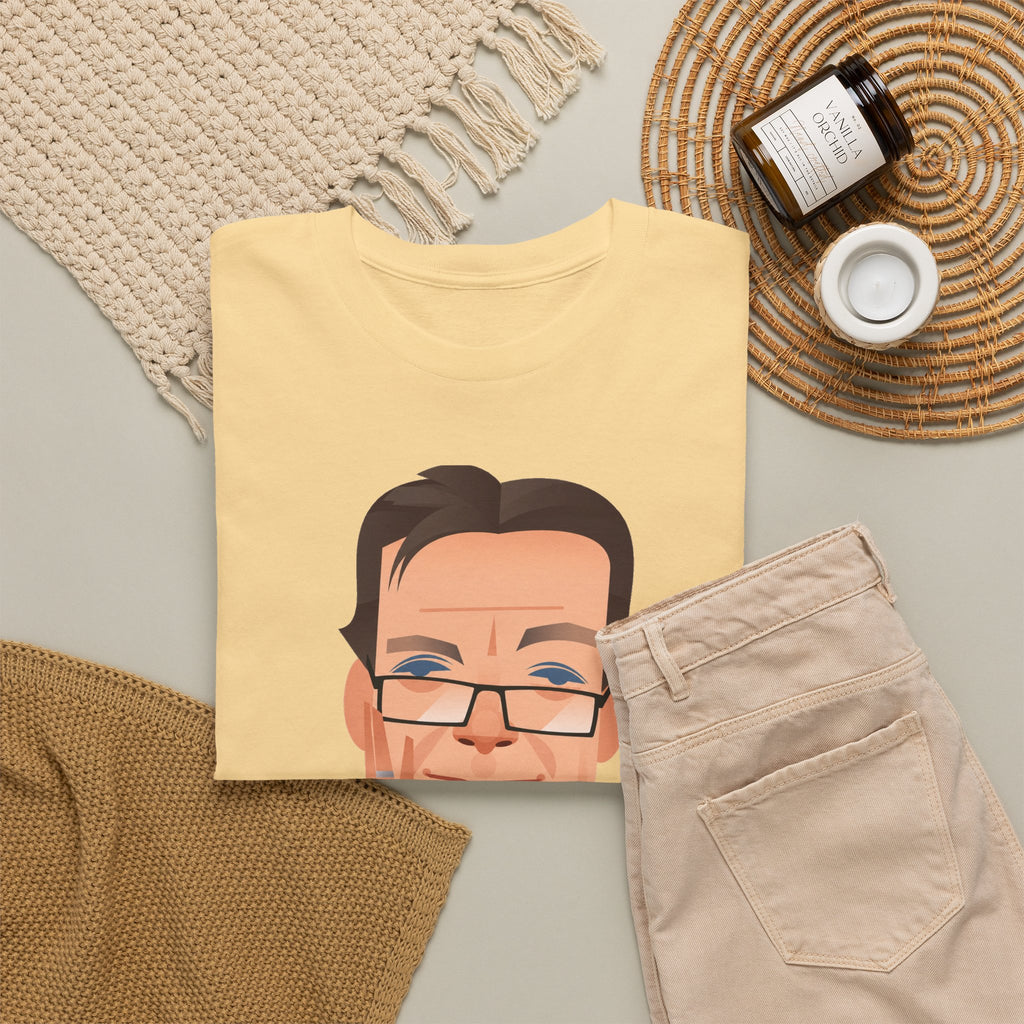 Tony Wilson Manchester Legend Caricature Gentleman Face Cotton T-Shirt
