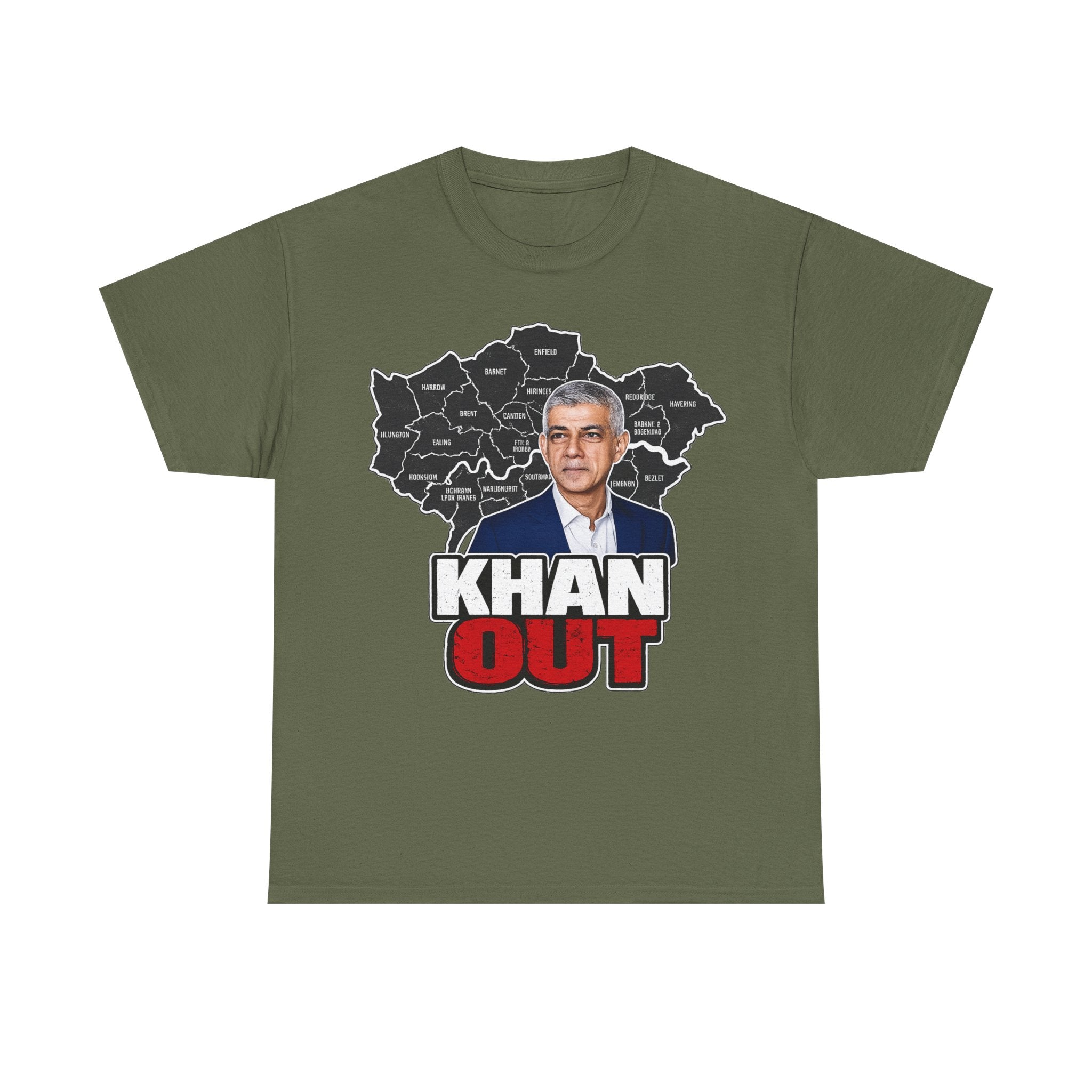 Sadiq Khan Out" Political Protest Tee with Sadiq Khan Graphic T-Shirt