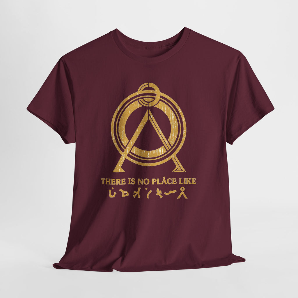 There Is No Place Like Home Graphic Tee — Vintage Gold Sigil T‑Shirt