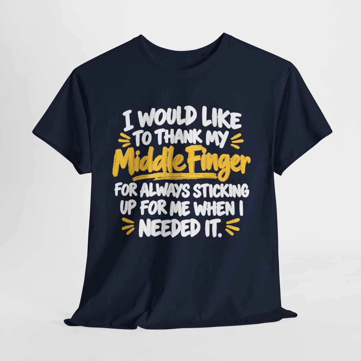 Middle Finger Thank You Tee — Funny Sarcastic Graphic T-Shirt