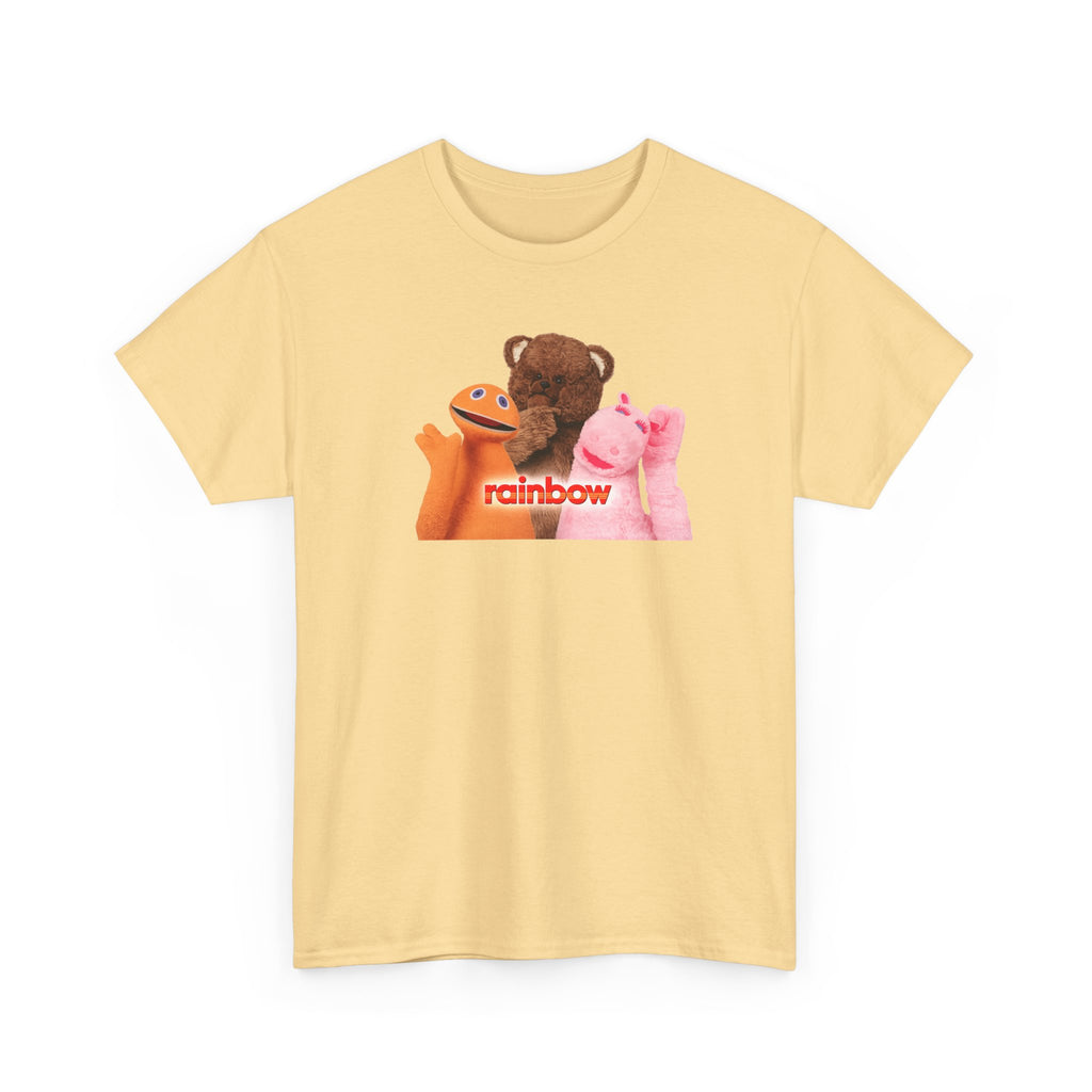 Rainbow Kids TV Zippy, George and Bungle Puppets T-Shirt — Cute Teddy & Hand Puppets Graphic Tee