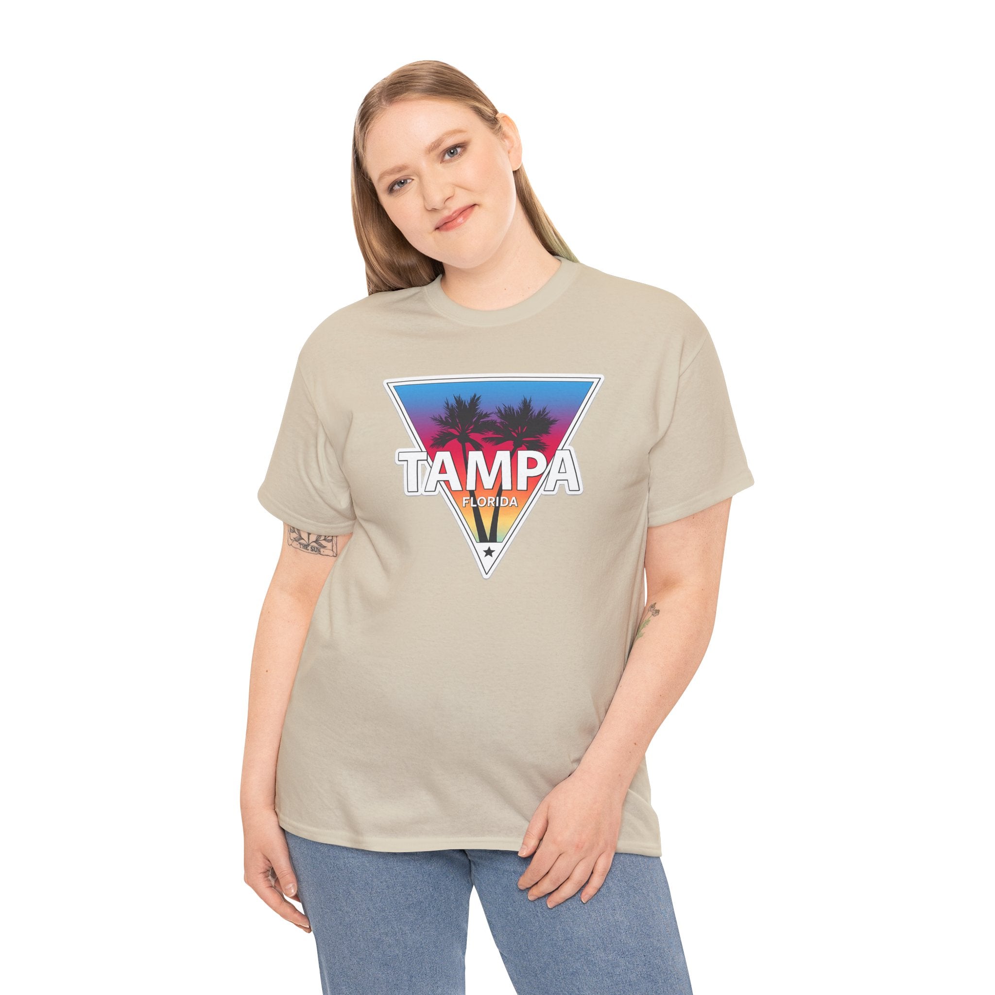 Tampa Retro Sunset Cotton T-Shirt