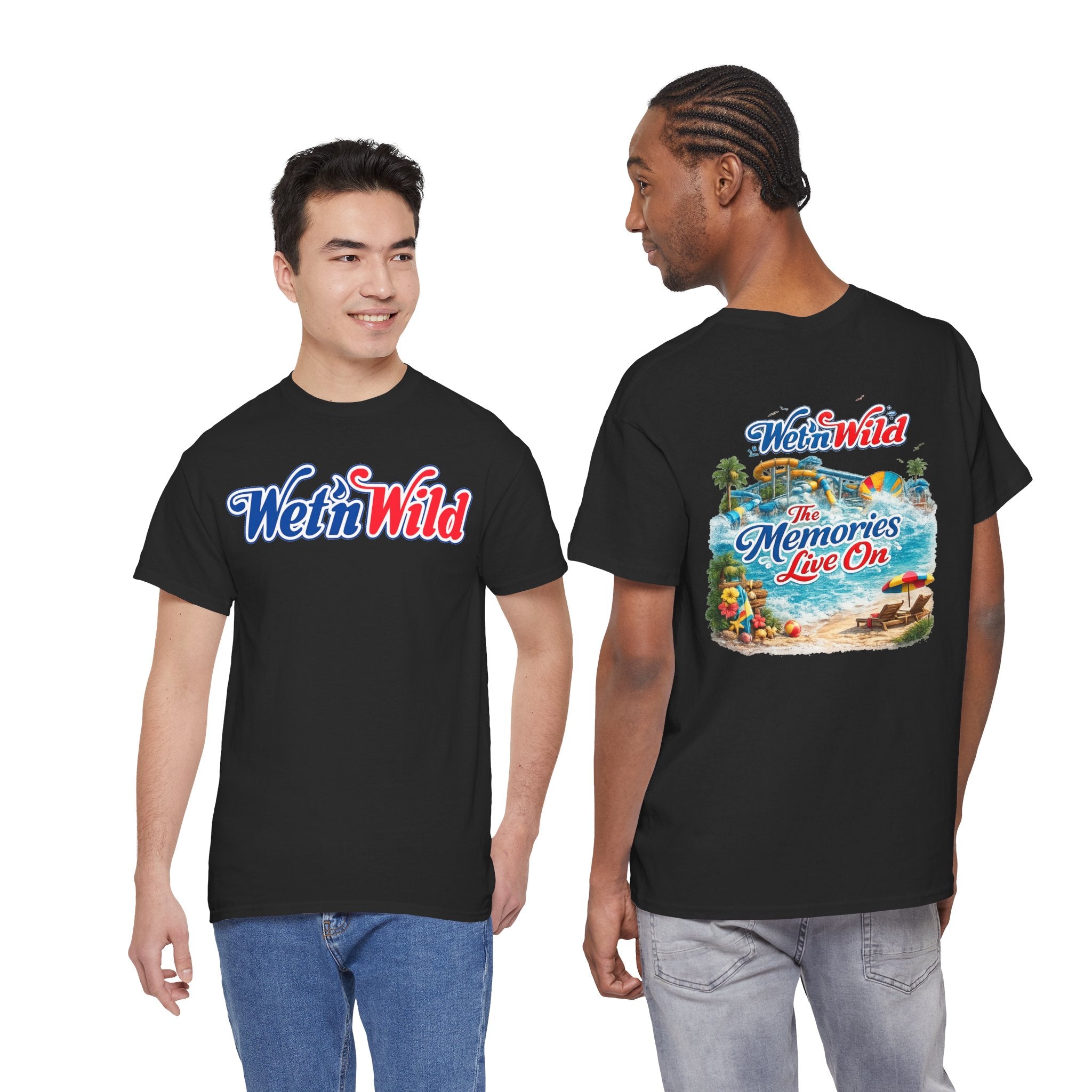 Wet'n Wild Beach Tee — "The Memories Live On" Retro Island Graphic Shirt