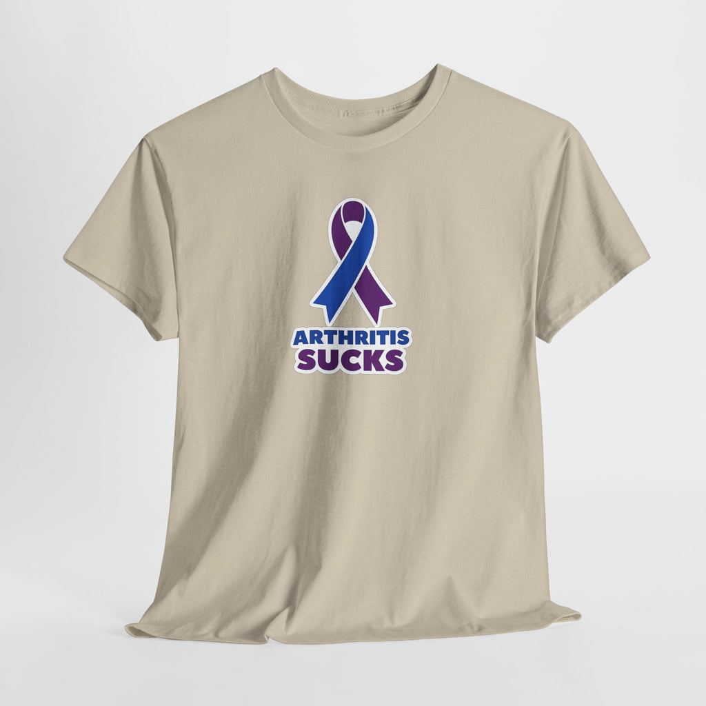 Arthritis Sucks Awareness T-Shirt — Purple & Blue Ribbon Support Tee
