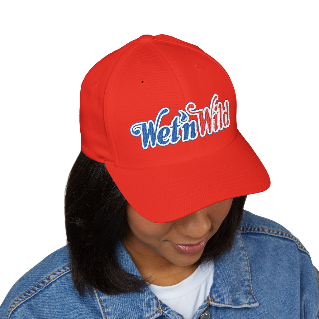 Wet 'n Wild Retro Embroidered Cap — Patriotic Red & Blue Retro Baseball Hat
