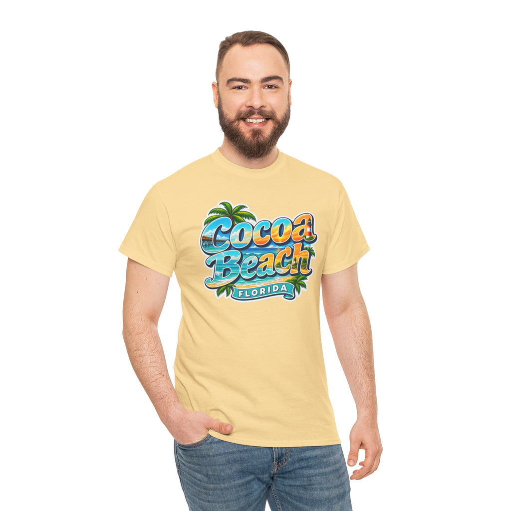 Cocoa Beach Florida Vintage Surf Cotton T-Shirt