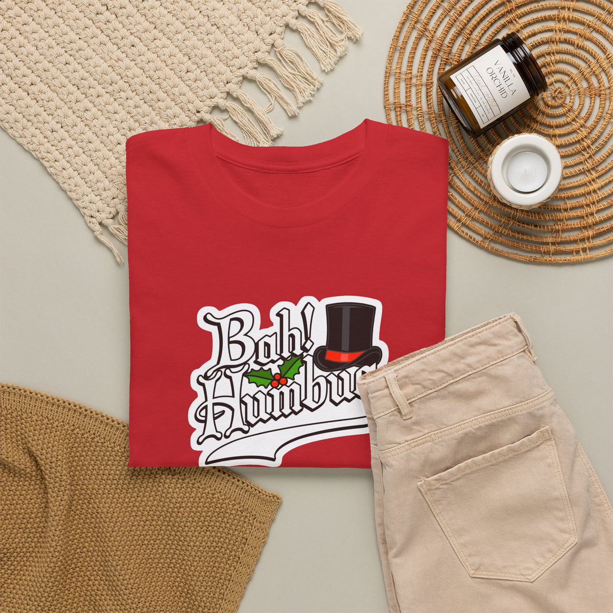 Bah Humbug Christmas Graphic Cotton T-Shirt / Tee