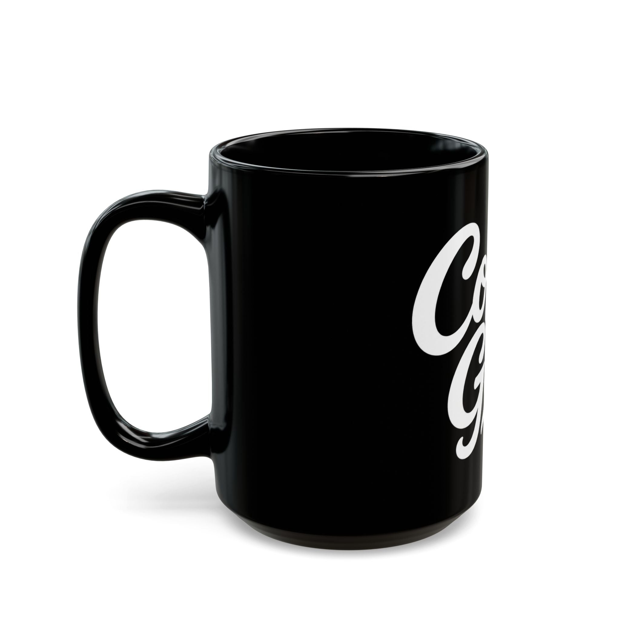 Coffee Guy Mug — Black Ceramic Coffee Cup for Men, Bold Retro Script Design (11oz & 15oz)