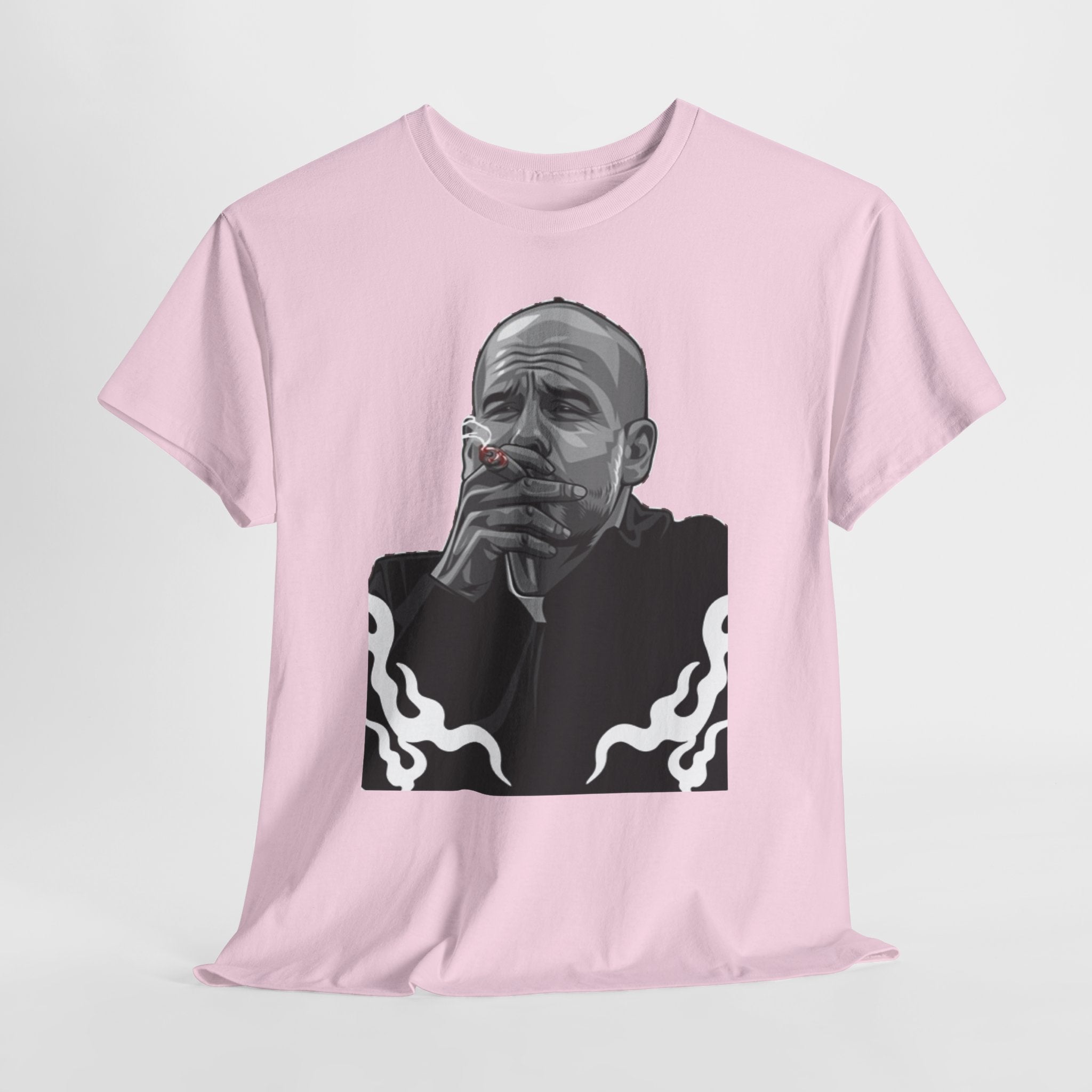Pep Guardiola Smoking Portrait T‑Shirt — Moody Graphic Tee