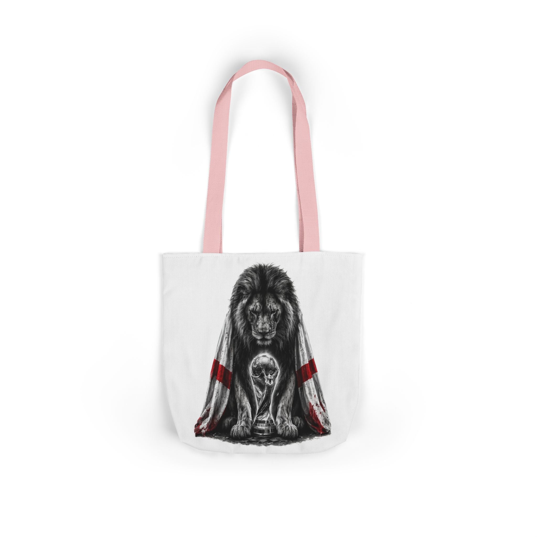 England Lion Guardian Canvas Tote — Protective Lion & Cub Illustration Tote Bag
