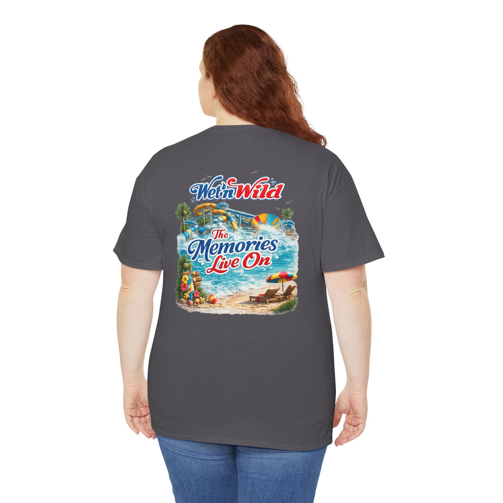 Wet'n Wild Beach Tee — "The Memories Live On" Retro Island Graphic Shirt