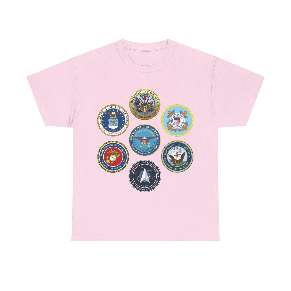 Military Branch Seals T-Shirt — Vintage US Armed Forces Emblems Tee