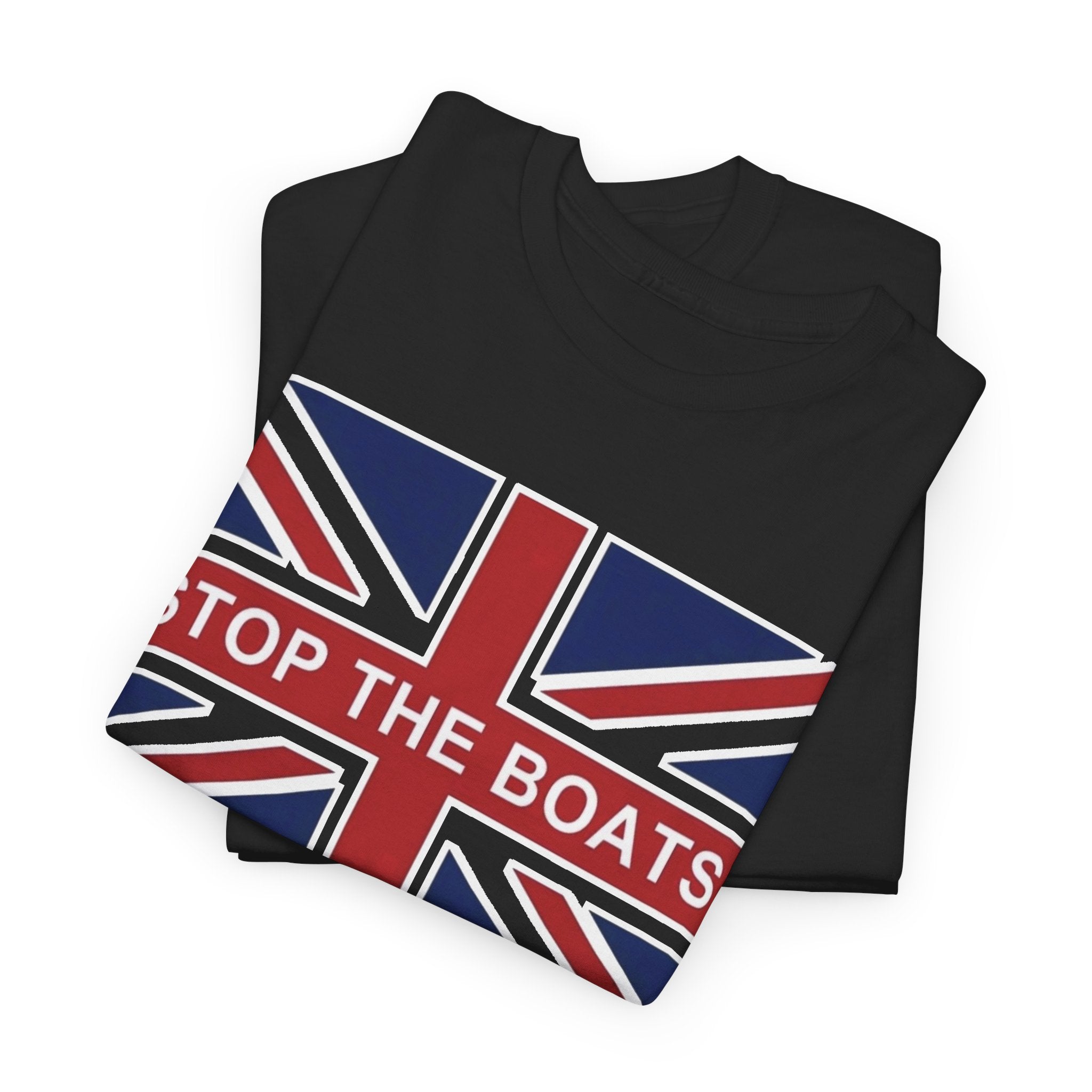 Union Jack "Stop The Boats" Political Statement Tee / T-Shirt