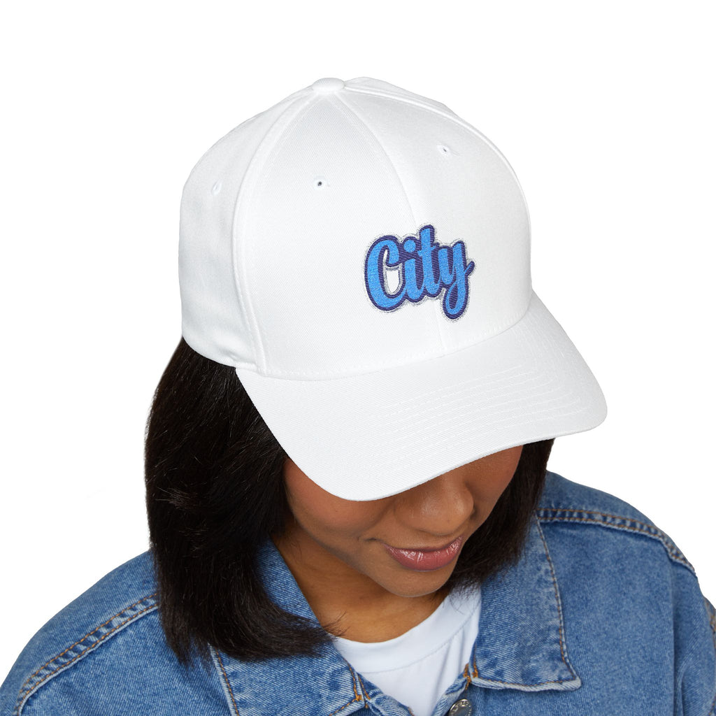 Embroidered "City" Script Closed-Back Baseball Cap