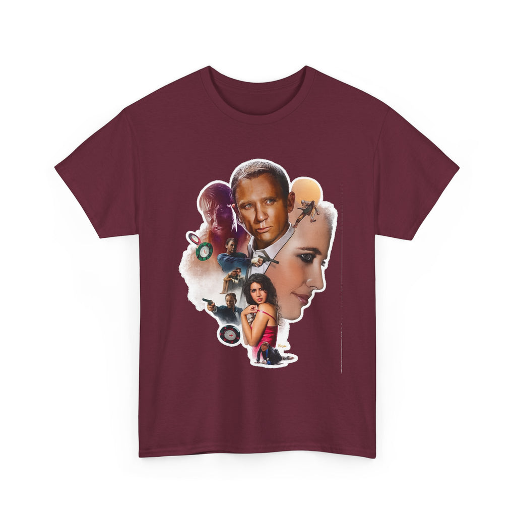 Jame Bond Movie Collage T‑Shirt — Vintage Film Noir Portrait Tee