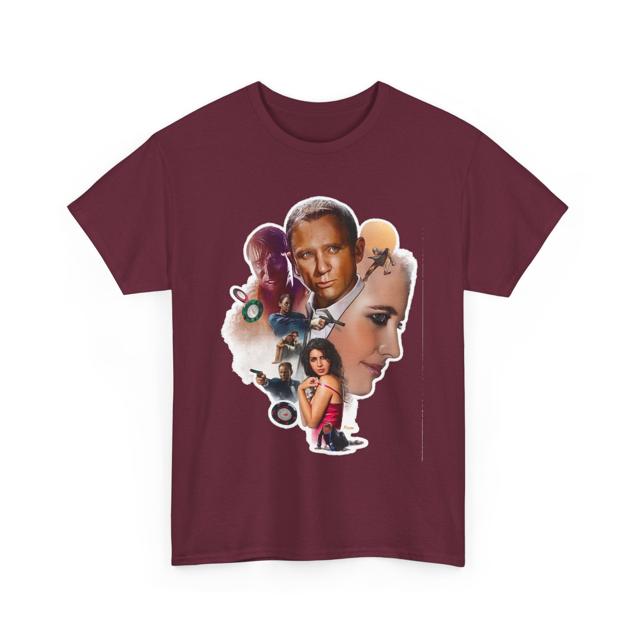 Jame Bond Movie Collage T‑Shirt — Vintage Film Noir Portrait Tee