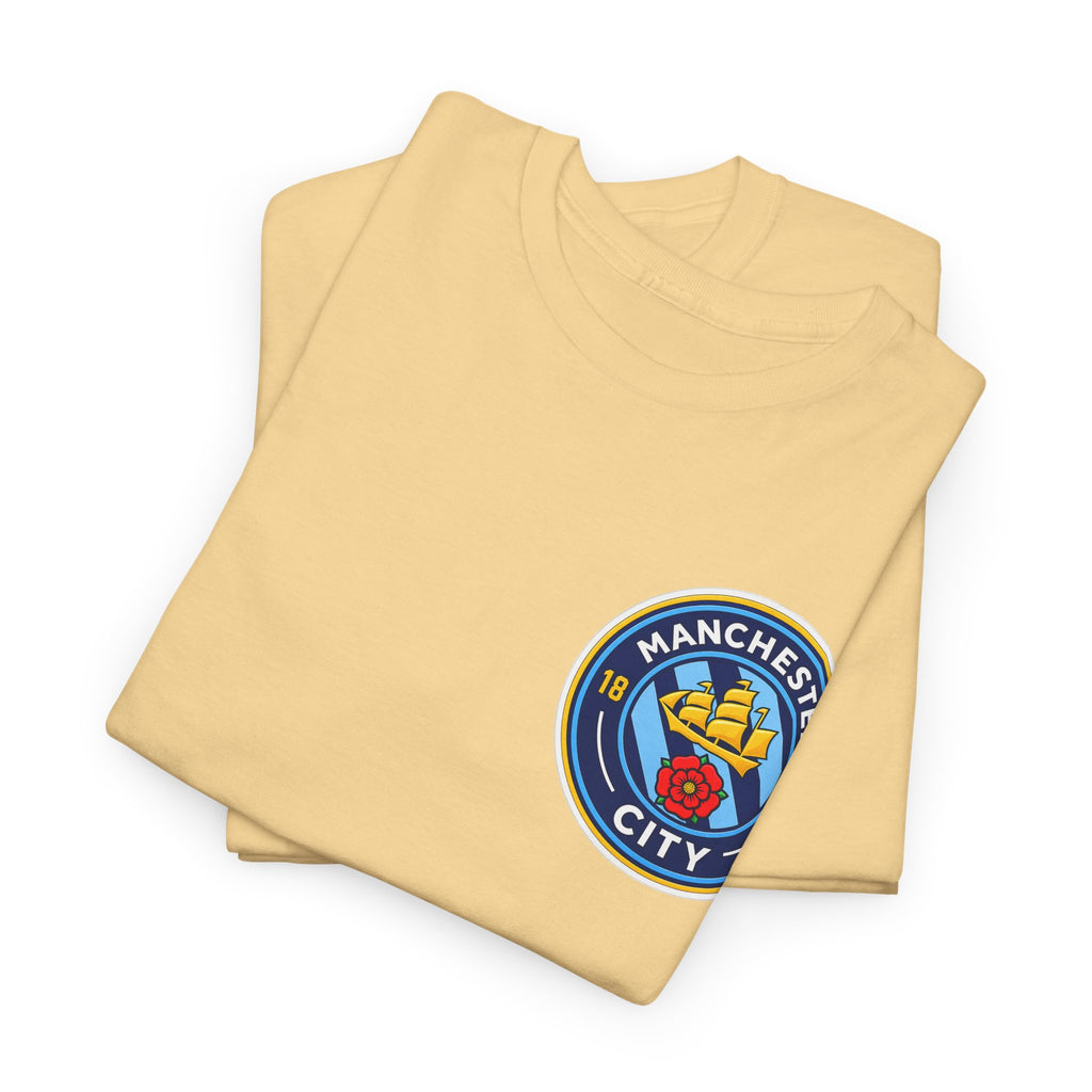 Manchester City Inspired Crest T‑Shirt – Circular Badge Chest Logo Tee